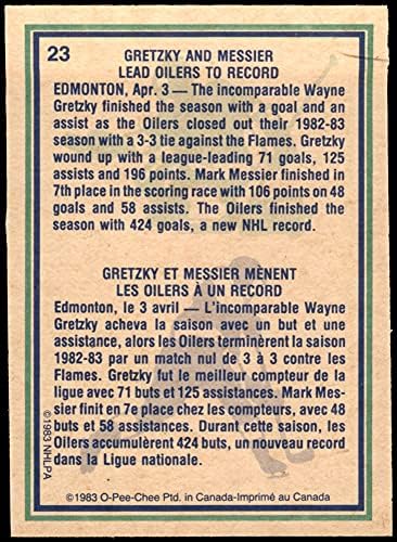 1983 O-PEE-CHEE 23 מדגישים מארק מסייר/וויין גרצקי אדמונטון שוילר-הוקי NM/MT Oilers-HOCKEY