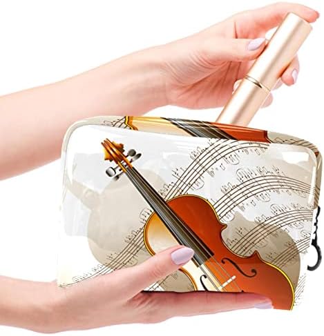 תיקים קוסמטיים של TbouoBt לנשים, מארגן אביזרי תיקי טאלאכלוס של תיקי טיול, סימון אמנות למוזיקה לכינור