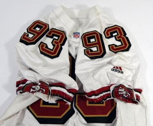 1999 סן פרנסיסקו 49ers ריצ'י 93 משחק הונפק ג'רזי לבן 48 DP47028 - משחק NFL לא חתום משומש