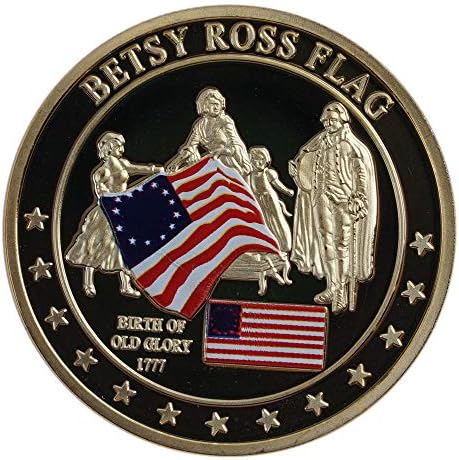 מטבעות מתנה אספנות בטסי רוס דגל היסטוריה של פיתול ישן מצופה זהב מצופה זיכרון מטבעות