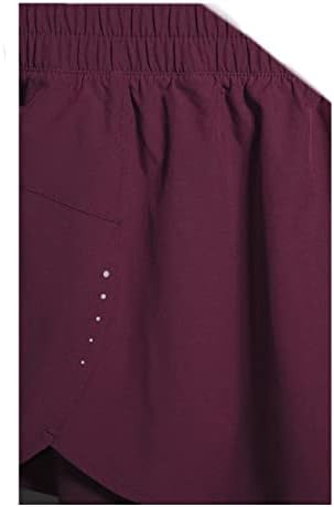 מכנסיים קצרים בביצועי ליבה לנשים של אביה עם תוחם דחיסה עם כיסי צד, סגול