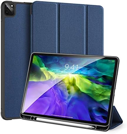 iPad Pro 12.9 Case 2020/2018 עם מחזיק עיפרון, כיסוי מגנטי חכם אולטרה דק עם גב TPU רך, Trifold Stand