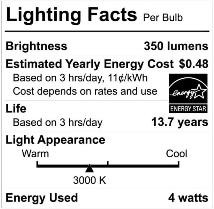 40 וואט שווה ערך ב11 אנרגיה ניתנת לעמעום כוכב מנורת זכוכית שקופה הובילה נורת אדיסון וינטג ' לבן בוהק