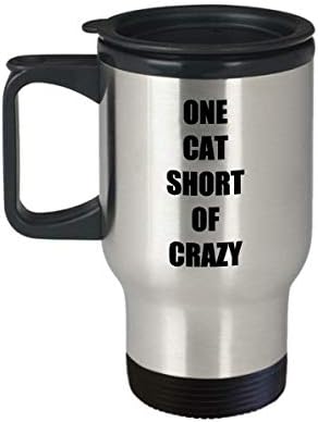 חתול אחד קצר מספל נסיעות משוגע רעיון מתנה מצחיק לתה קפה של איסור פרסום של מכוניות 14oz נירוסטה