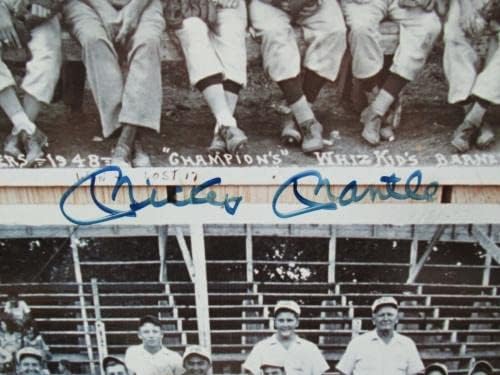 מיקי מנטל חתום אוטומטי 17x25 פוסטר 1948 1949 אלופת ילדים אלופת PSA/DNA - תמונות MLB עם חתימה