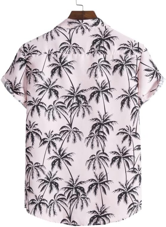 חליפת חופשה של GPPZM חליפת חולצה הוואי גברים שרוול קצר מודפס כפתור מזדמן מטה מדרס חוף מכנסיים 2 חתיכה