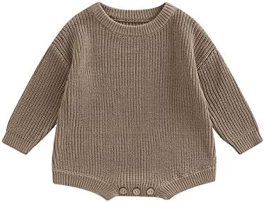 Woshilaocai לתינוק ילד סוודר גודל יתר שרוול ארוך
