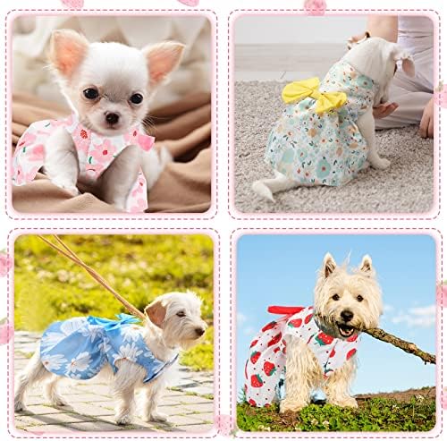 5 חתיכות שמלות כלבים לכלבים קטנים בנות שמלות גור פרחוניות כלב מחמד נסיכת קשת קשת שמלת כלבים חמודים תלבושות