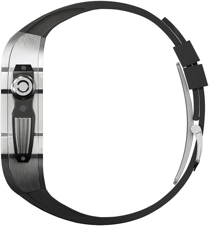 קנוז רצועת גומי מתכת מתכת עבור IWatch Watch SE/4/5/6/7/8 Apple Mod Mod אביזרי החלפת גומי רצועת גומי