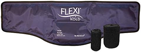 אריזת קרח צוואר Flexikold עם רצועות - חבילת קרח לשימוש חוזר לפציעות וחבילת קרח גמישה להחלמת צוואר -