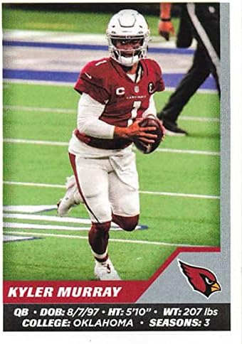 2021 מדבקות פאניני 491 Kyler Murray Arizona Cardinals NFL כדורגל מיני מדבקה כרטיס מסחר