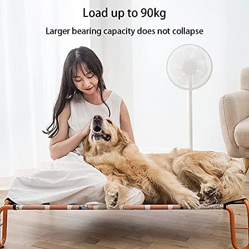 AKDXM מיטת כלבים מוגבהת מסגרת חזקה מיטת חיית מחמד מתכת ניידת מיטת כלבים מחוץ לקרקע עם רגל ללא רגל רשת