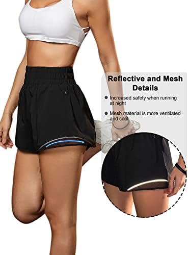 מכנסי אימון לנשים פורחים ג'לי מכנסיים אתלטי רצים מכנסיים קצרים אלסטיים במותניים גבוהים עם כיסים 2.5