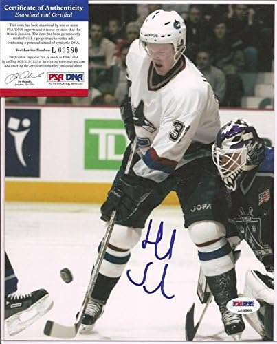 הנריק סדין חתם על 8x10 צילום PSA DNA COA Vancouver Canucks חתימה D - תמונות NHL עם חתימה