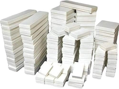 ג ' יי מציג-50 חבילה מגוון גודל לבן נייר קרטון כותנה מלא תכשיטי אריזת מתנה עבור טבעת, עגיל, קסם, תליון,