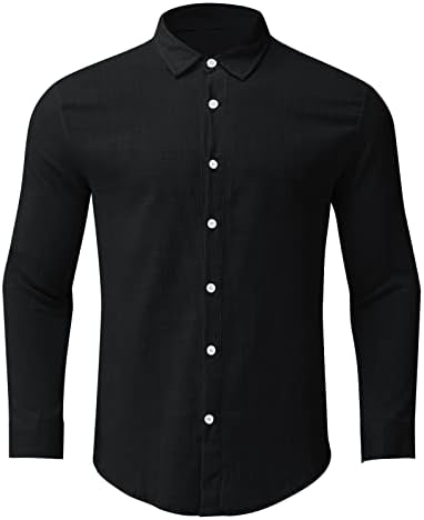 XXBR 2022 חולצות קפיץ חדשות לגברים, סלייב כותנה כותנה רזה מתאימה כפתור שרוול ארוך למטה חולצת טוניקה