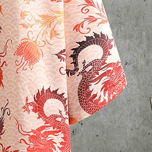 Kimono kimono kimono יפני UBST לגברים, קדמי פתוח רופף 3/4 שרוול שרוול לבן מנוף פרחים הדפס פרחוני ז'קט