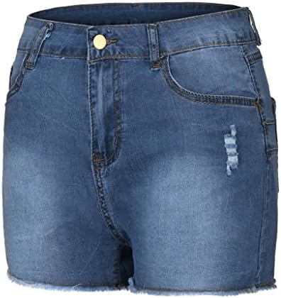 נשים קסילוצ'ר קרעו מכנסיים קצרים ג'ינס מוצקים מודפסים עם מותניים גבוהים התלקחויות קרסול אופנה מכנסיים