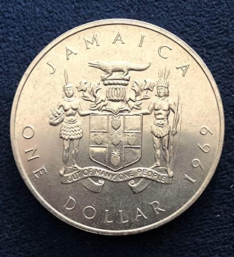 1969 ג'מייקני דולר אחד - מבריק ללא מעגל - מטבע לאומי ראשון