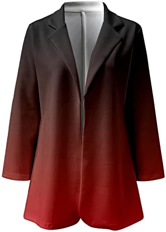 מעילים מודפסים לנשים קרדיגן חליפה רשמית דש שרוול ארוך ז'קט משרד עסק