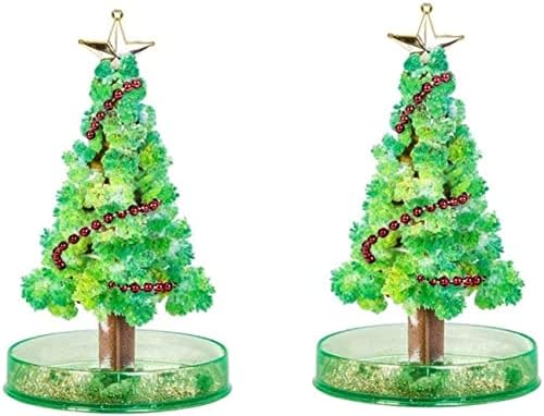 Hjfcy קסם גידול גביש עץ חג המולד קישוטים לחג המולד גבישים צעצועי עץ נייר קסם עץ חג המולד מספק לילדים
