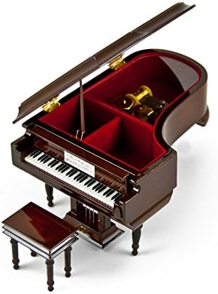 מתוחכם 30 הערה מיניאטורי מוסיקלי מאט חום פסנתר כנף עם ספסל - אתמול