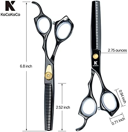 מספריים דלילים לשיער מגזרים דלילים מקצועיים, K Kacakaca 6.8 '' 30 שיניים חיתוך שיניים חיתוך מספריים