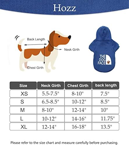 Hozz Chihuauhua כלב קפוצ'ונים בגדים סווטשירט קטן וחמוד בגדים חמים סוודרים לכלבי גורים כחולים