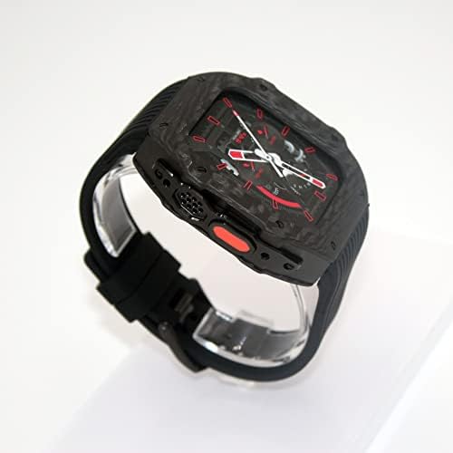 מארז סיבי פחמן של Stiraptie עם ערכת מוד גומי פלואור עבור ערכת Mod של Apple Watch Ultra 49 ממ, רצועת