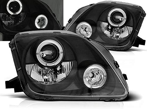 פנסי מכונית-1340 קדמי אורות רכב מנורות פנס פנסי נהג ונוסע צד סט שלם פנס הרכבה עיני מלאך שחור תואם עם