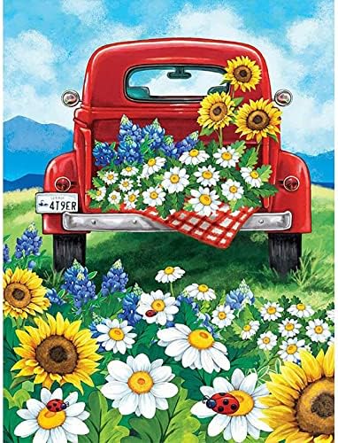 יהלומי ציור ערכות עשה זאת בעצמך למבוגרים וילדים עגול מלא תרגיל פרחים ומכוניות קריסטל גדול גודל סלון