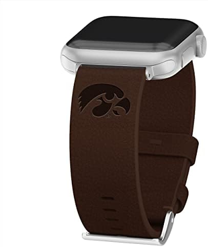 להקות זיקה Iowa Hawkeyes Premium Leather Band תואמות ל- Apple Watch