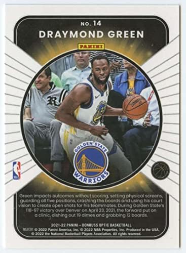 2021-22 דונרוס זוכה אופטי נשאר 14 DRAYMOND GREEN GOLDEN GOLDEN WARRIORS NBA כרטיס מסחר בכדורסל