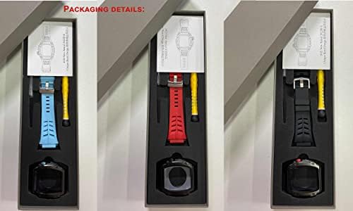 קנוז 44 ממ 45 ממ סט שינוי עבור Apple Watch 8 Mod Mod ערכת מתכת מתכת פלדה מארז יוקרה עם רצועת גומי לסדרת