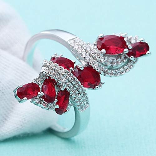 תכסיס פיילין נשים אופנה 925 כסף קשת טופז טבעת חתונת אירוסין תכשיטי גודל 6-10