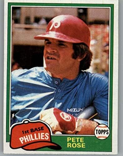 1981 Topps 180 פיט רוז פילדלפיה פיליס MLB כרטיס מסחר בייסבול