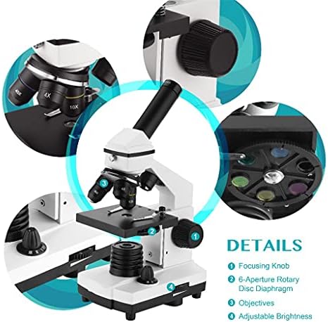 64-640 מיקרוסקופ ביולוגי מקצועי למעלה / למטה מיקרוסקופ חד-עיני לסטודנטים חינוך ילדים עם שקופיות
