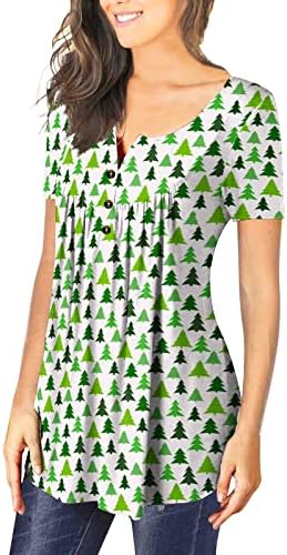 צמרות טוניקה מזדמנות לנשים לחותלות מחבירות חולצות בטן חג המולד שרוול ארוך חולצות הנלי בוטון כלפיון טוניקות